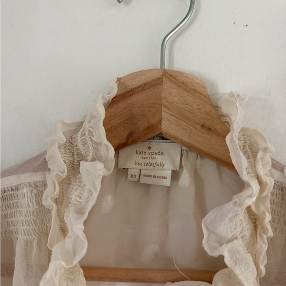 Kate Spade Cream Ruffled Blouse - Picture 2 of 10